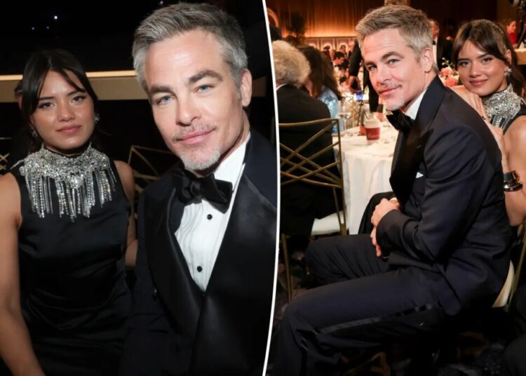 Chris Pine and girlfriend Keyana Sky Wenger enjoy rare public outing at the 2026 Golden Globes