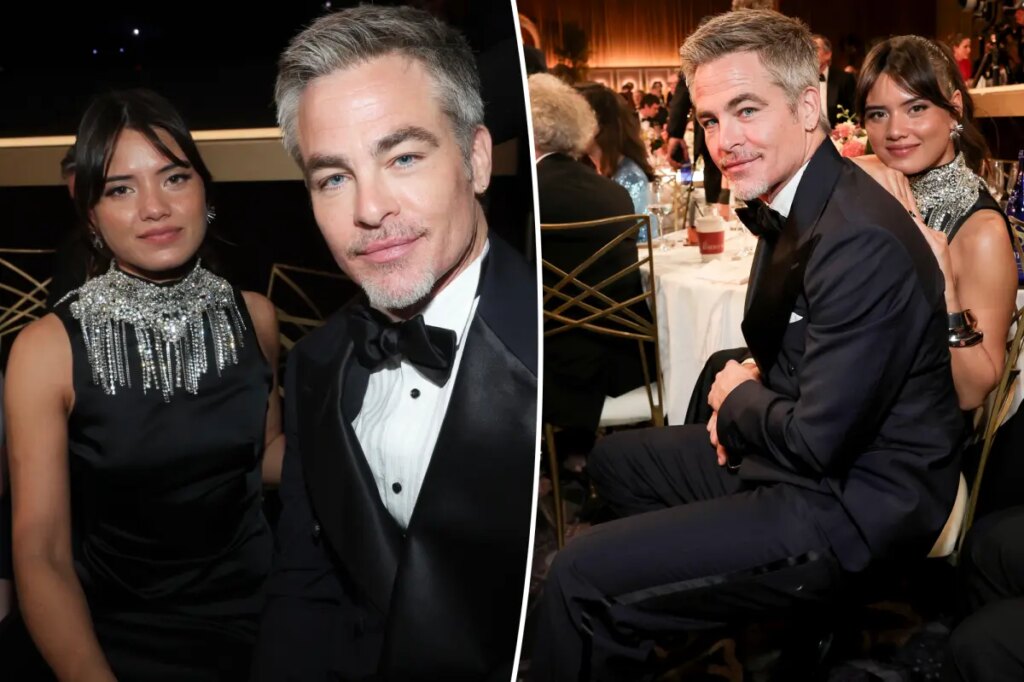 Chris Pine and girlfriend Keyana Sky Wenger enjoy rare public outing at the 2026 Golden Globes