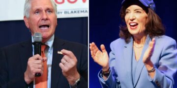 GOP candidate Bruce Blakeman unveils Trump-like hat, blasts rival Hochul’s State of the State