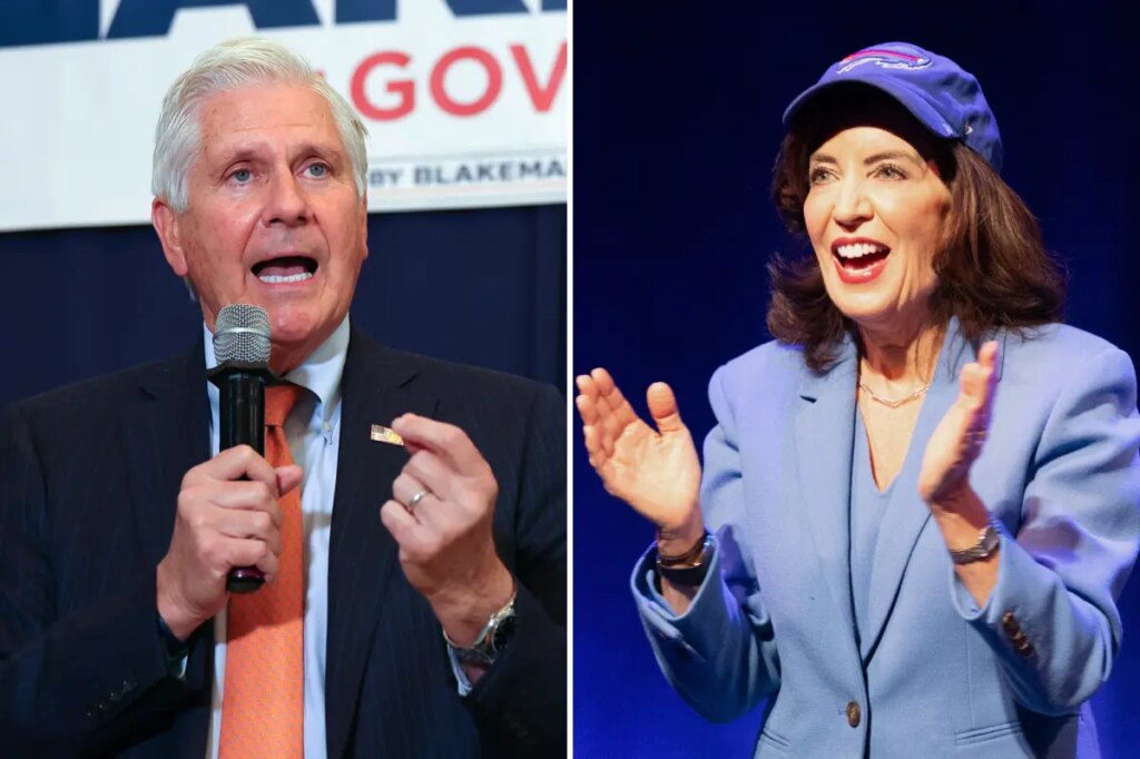 GOP candidate Bruce Blakeman unveils Trump-like hat, blasts rival Hochul’s State of the State