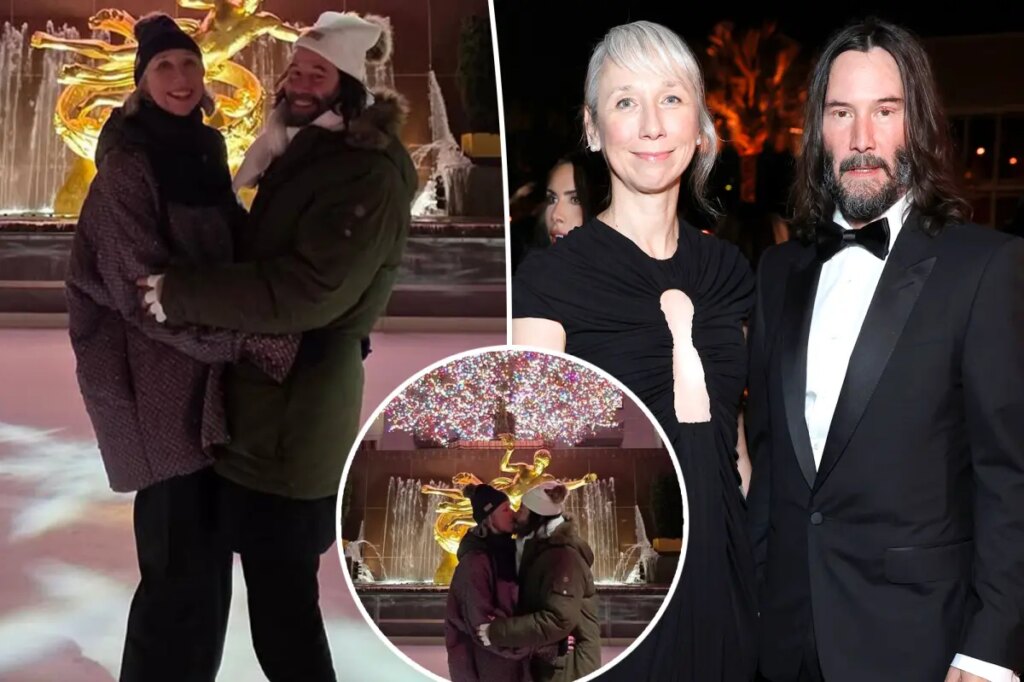 Keanu Reeves and girlfriend Alexandra Grant share cinematic kiss at Rockefeller Center