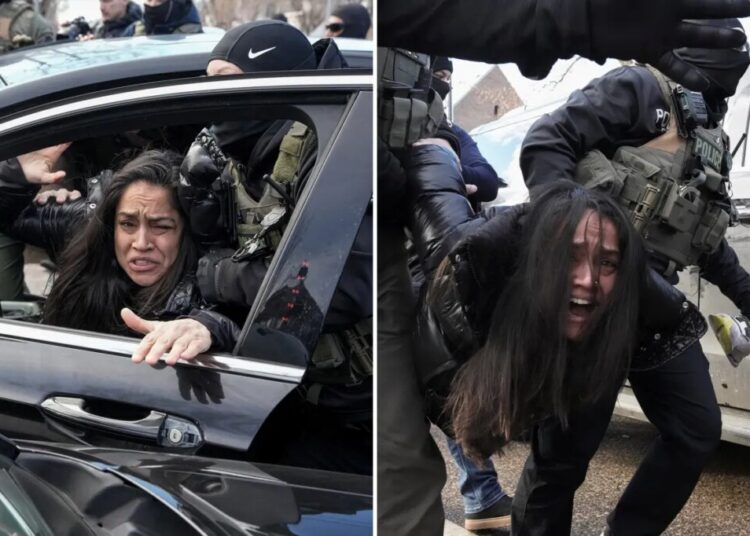 Woman seen on video allegedly blocking Minnesota ICE operation with car as agitators surround agents