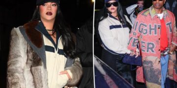 Rihanna braves the cold in $3K YSL jacket to support boyfriend A$AP Rocky at ‘SNL’ afterparty
