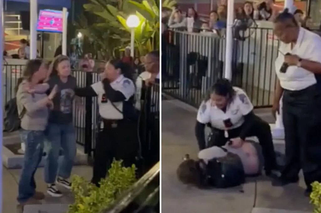 Knott’s Berry Farm line cutter tackled by no-nonsense female security guard in wild video