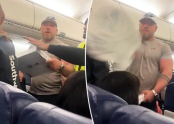 Food fight erupts on flight after infuriated passenger accuses another of flirting with his wife: ‘You’re running your f–king mouth’
