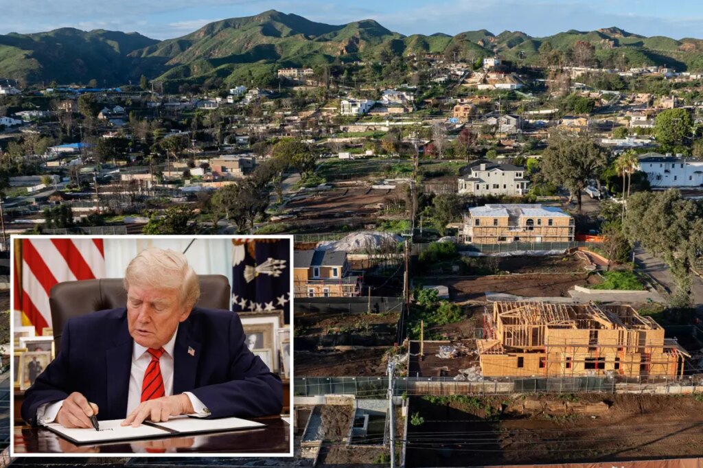 Trump signs executive order for feds to take over LA’s ‘nightmare’ wildfire rebuild in huge boost for victims