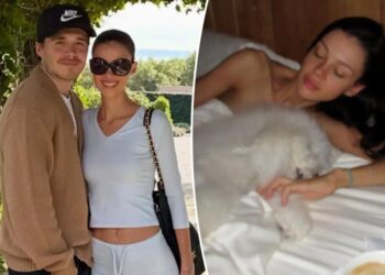 Brooklyn Beckham shares racy snap of wife Nicola Peltz in bed as family feud rages on