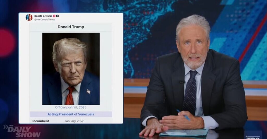 Jon Stewart Skewers Trump as ‘Acting President of Venezuela’