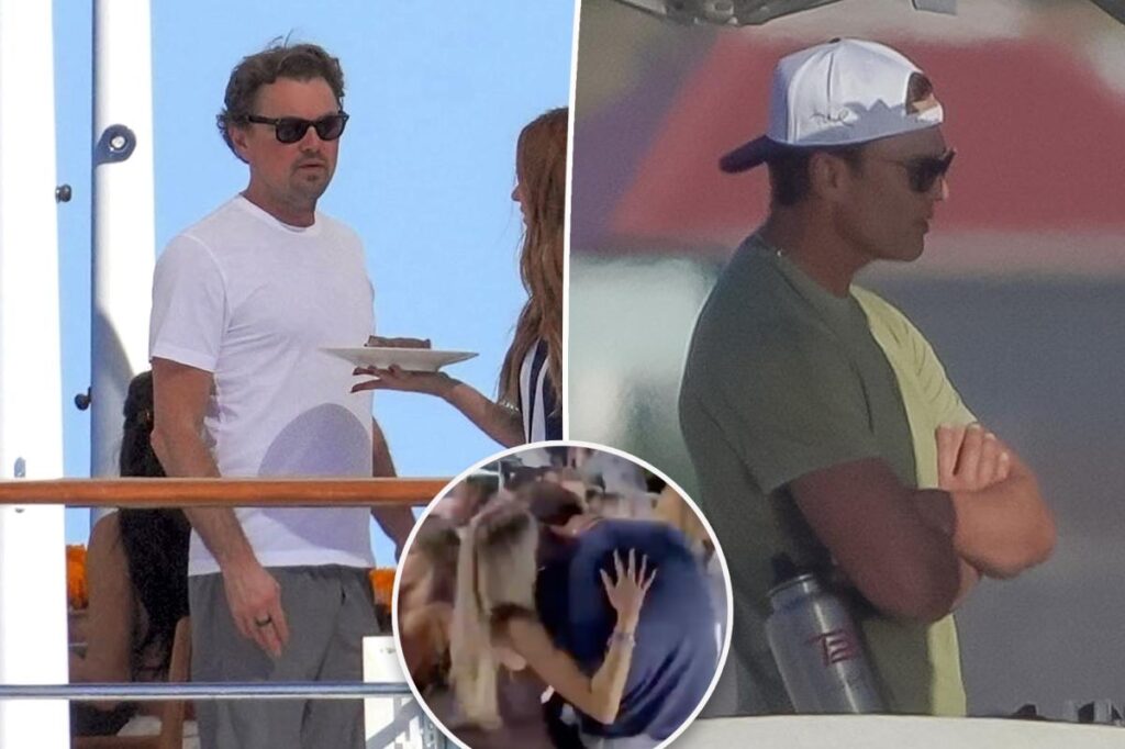 Tom Brady hangs with Leonardo DiCaprio, bikini-clad Vittoria Ceretti on yacht after sparking romance rumors with Alix Earle