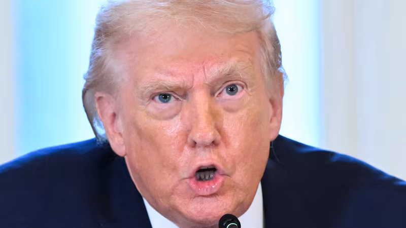 US President Donald Trump speaks during a meeting with US oil companies executives in the East Room of the White House in Washington, DC on January 9, 2026. President Trump is aiming to convince oil executives to support his plans in Venezuela, a country whose energy resources he says he expects to control for years to come. US forces seized Venezuelan president Nicolas Maduro in a sweeping military operation on January 3, with Trump making no secret that control of Venezuela's oil was at the heart of his actions. (Photo by SAUL LOEB / AFP via Getty Images)