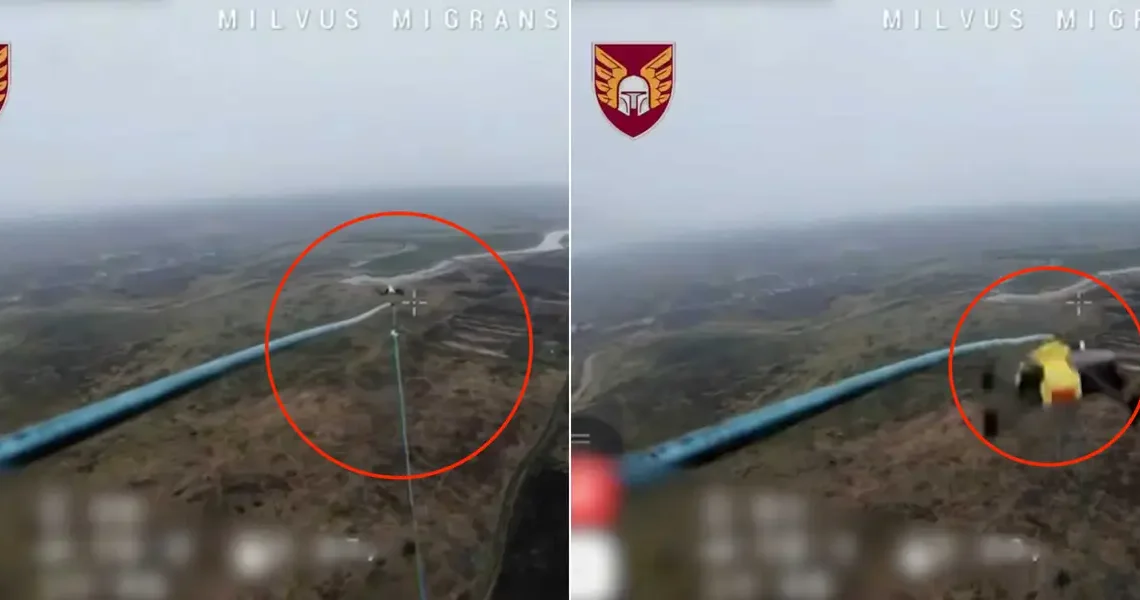 A new Ukrainian way of intercepting drones midair looks like a fishing rod in the sky