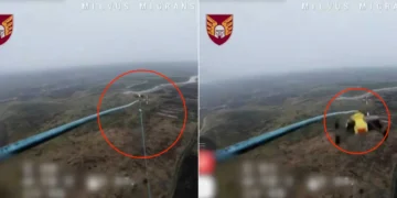 A new Ukrainian way of intercepting drones midair looks like a fishing rod in the sky
