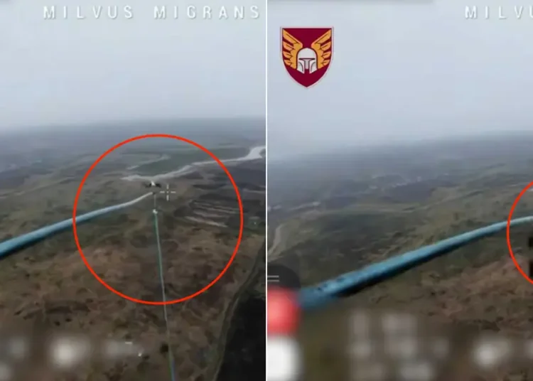 A new Ukrainian way of intercepting drones midair looks like a fishing rod in the sky