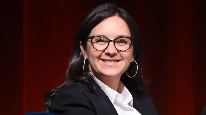 Bari Weiss speaks onstage during Book Club Event With Peggy Noonan on November 19, 2024 in New York City.