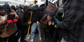 Dem lawmaker issues dire warning not to fall for Trump’s trap as protesters clash