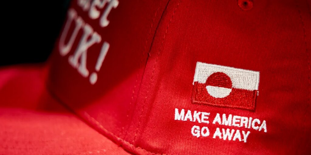 Pro-Greenland protesters mock Trump’s MAGA slogan with ‘Make America Go Away’ caps