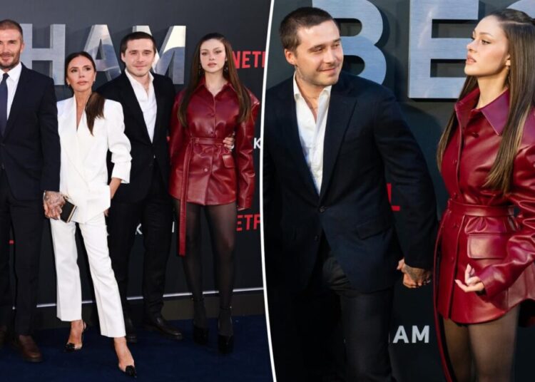 Brooklyn Beckham pulls uncomfortable Nicola Peltz into family photo in resurfaced red carpet video