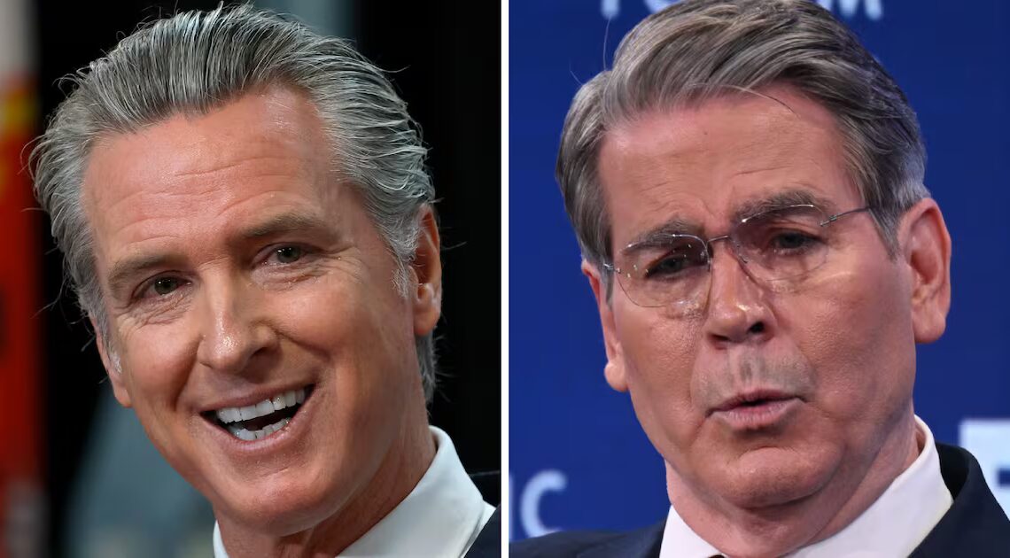 Newsom Takes Front Seat to Troll Trump Goon on Stage