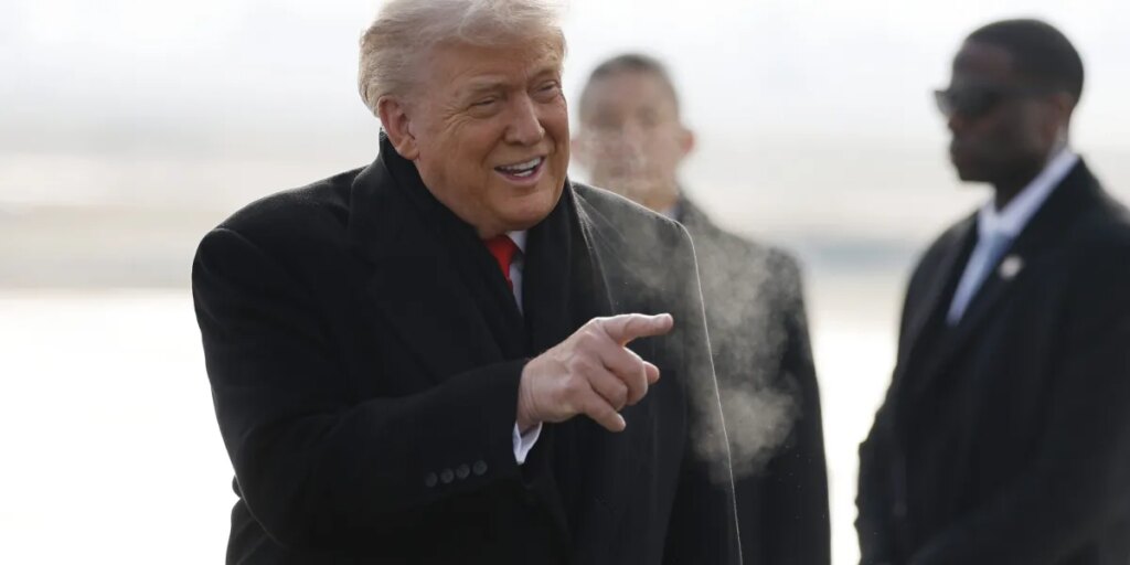 Trump calms markets with belligerent call for peace that touts contested antiwar record, reiterates U.S. ‘great power’ status and demands Greenland