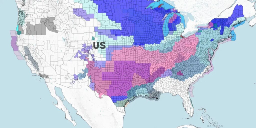The winter storm is so big that over 170 million Americans are under an ice and snow advisory