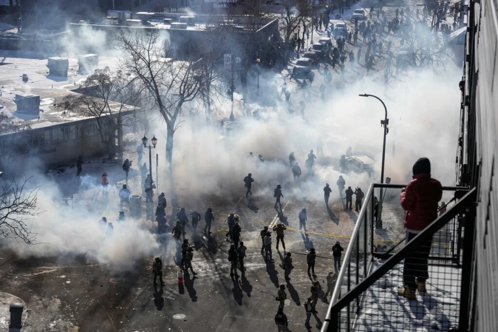 Chaos in Minneapolis as bystanders clash with law enforcement after shooting: ‘I’m angry!’