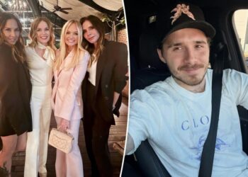Victoria Beckham puts on brave face as Spice Girls reunite at Emma Bunton’s 50th birthday party days after Brooklyn bashed family