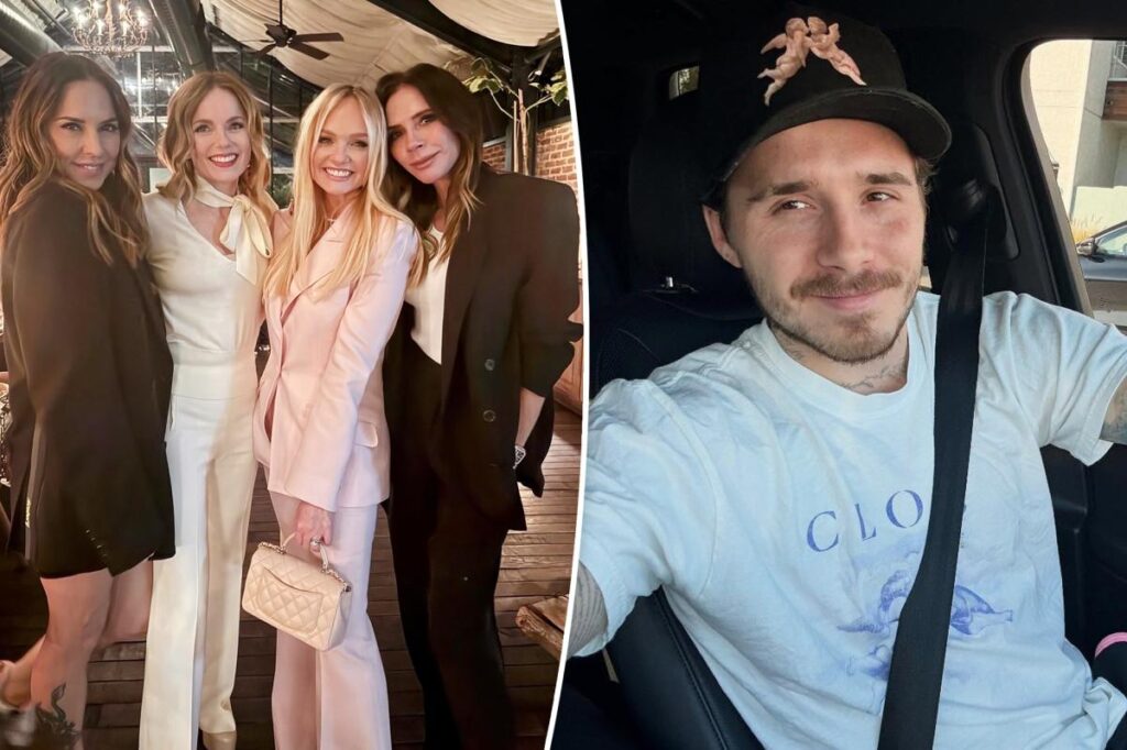 Victoria Beckham puts on brave face as Spice Girls reunite at Emma Bunton’s 50th birthday party days after Brooklyn bashed family