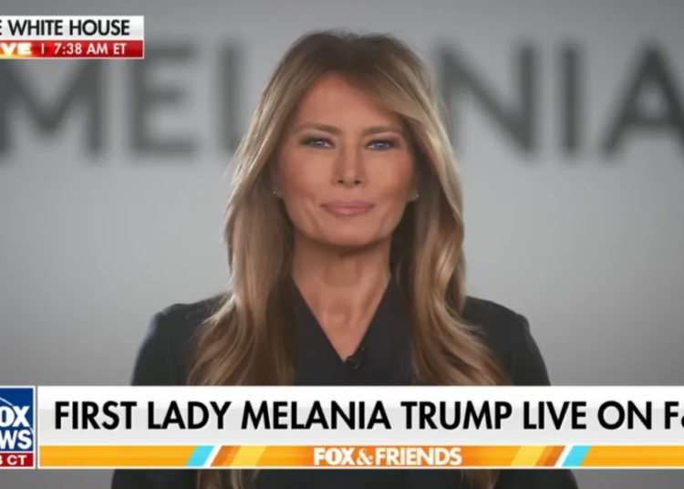Melania Trump breaks with husband to praise his sworn enemy