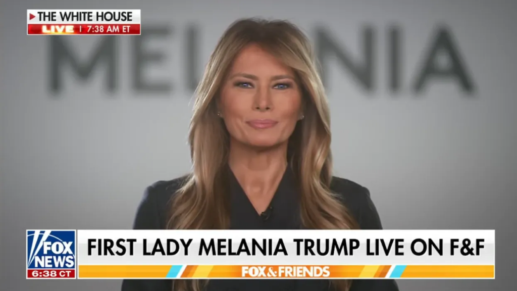 Melania Trump breaks with husband to praise his sworn enemy