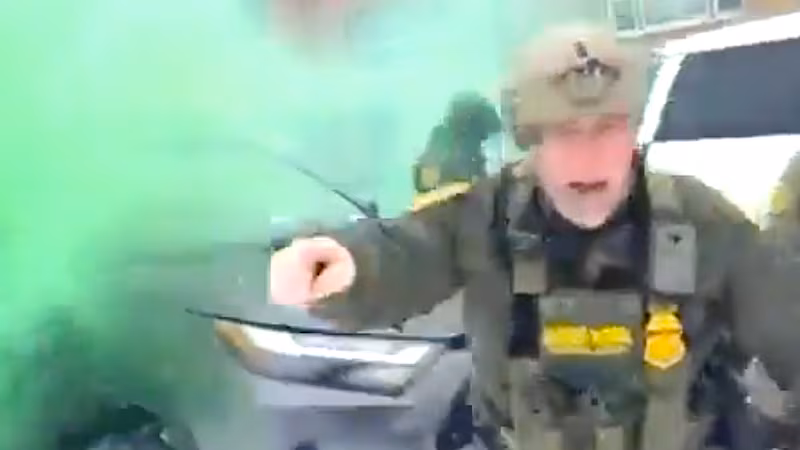 Bovino cries out as he is consumed by the thick, noxious green gas.