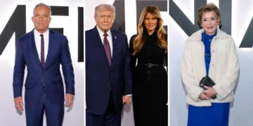 Blue was the surprising color of the night at Melania Trump’s movie premiere. Here’s what attendees wore.