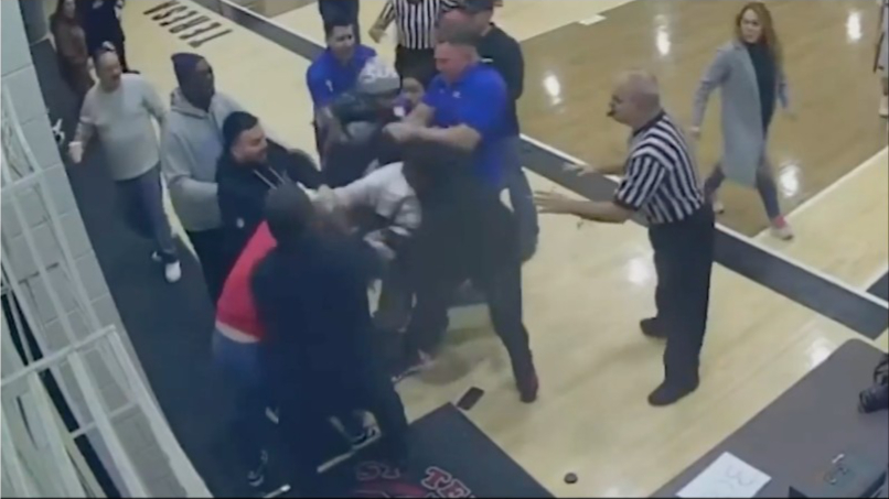 Spectators and school staff rushed to intervene as the two mothers grabbed each other by the hair, with one delivering repeated blows to the other’s head.