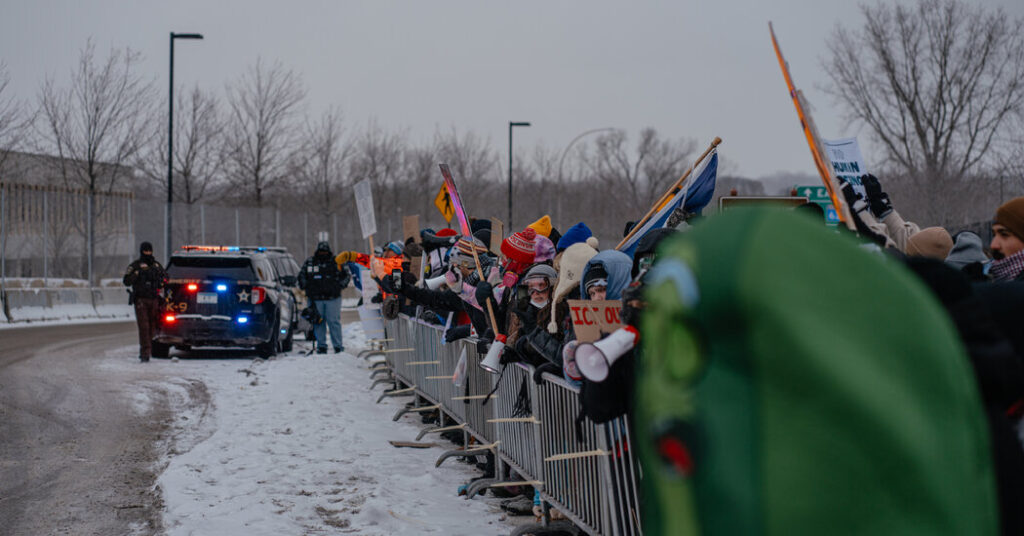 Protest at Minnesota Church Service Adds to Tensions Over ICE Tactics