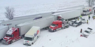 Wintry Weather Leads to 100-Vehicle Pileup on Interstate in Michigan