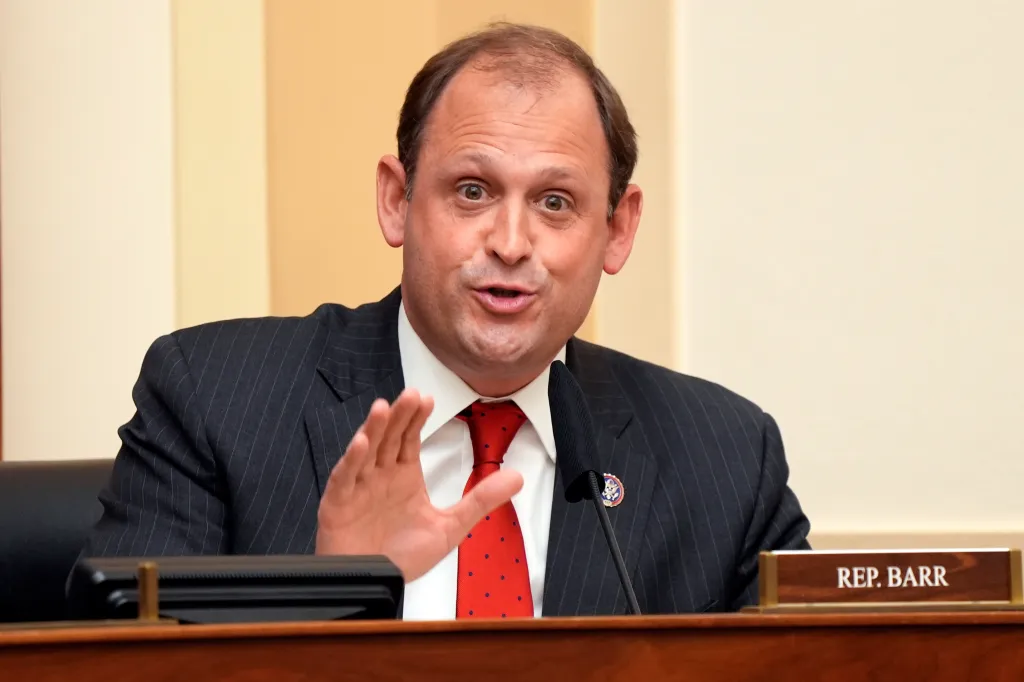U.S. Rep. Andy Barr speaking during a House Committee on Foreign Affairs hearing.