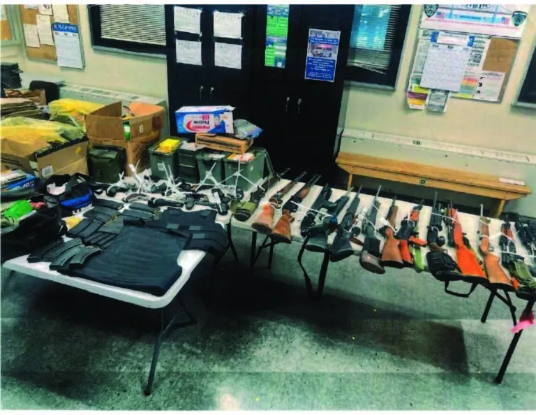 Queen's District Attorney Melinda Katz's office shared photos of the recovered weapons stockpile Foehner says he collected over time, describing himself as a lifelong gun enthusiast and a doomsday prepper.