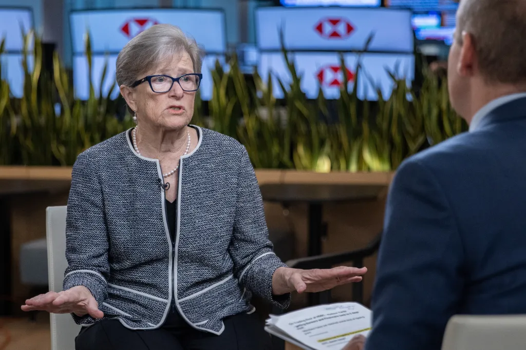 Kathryn Wylde speaking during a Bloomberg Television interview.