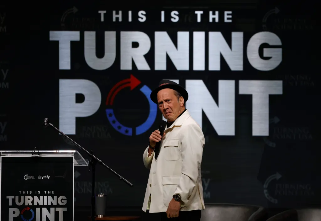 Schneider speaks during a Turning Point USA event at the University of California, Berkeley (UC Berkeley) on November 10, 2025 in Berkeley, California.