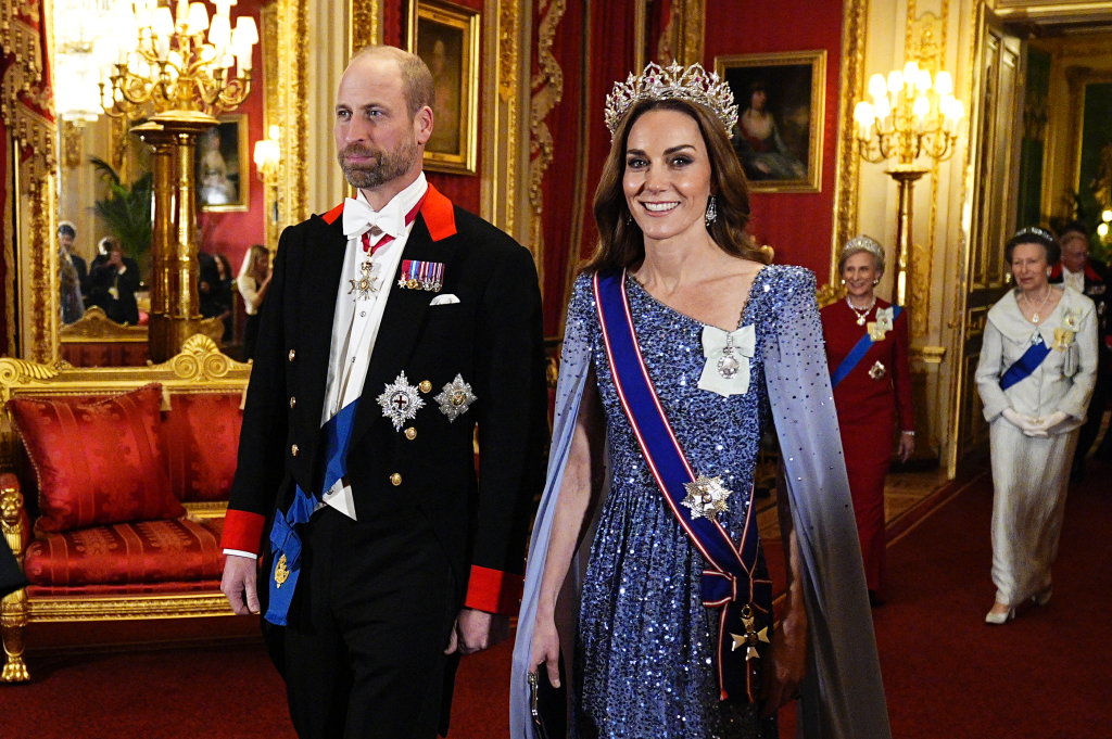 Prince William and Kate Middleton attend a State Banquet.
