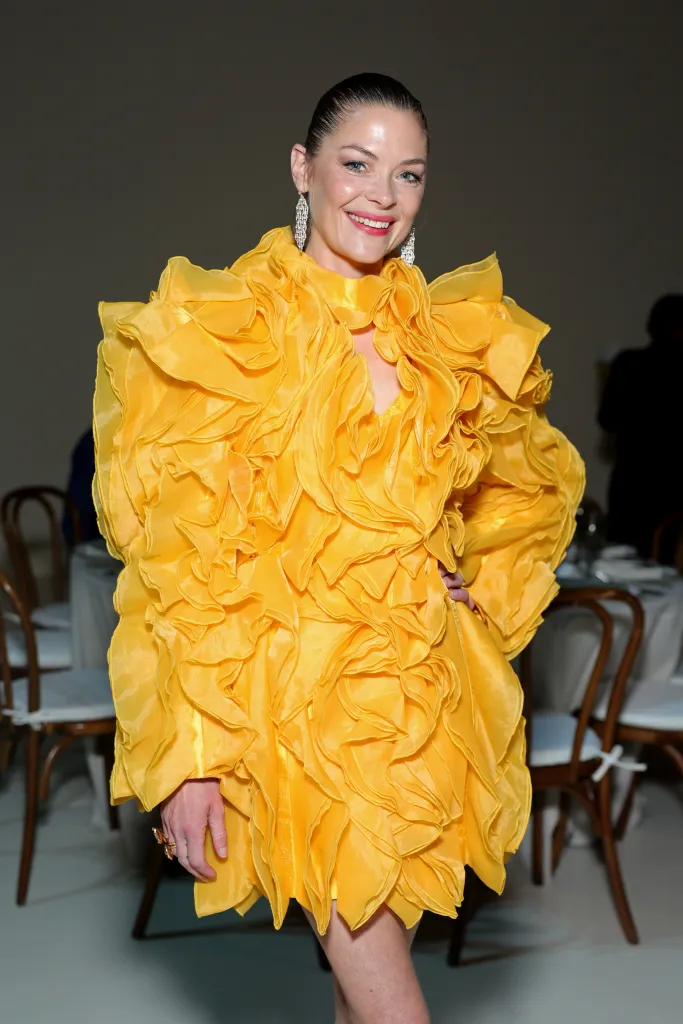 Jaime King in a ruffled yellow dress at the Fashion Trust U.S. Awards 2025.
