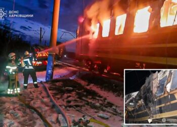 5 killed in Ukraine after Russian drone hits passenger train