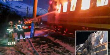 5 killed in Ukraine after Russian drone hits passenger train