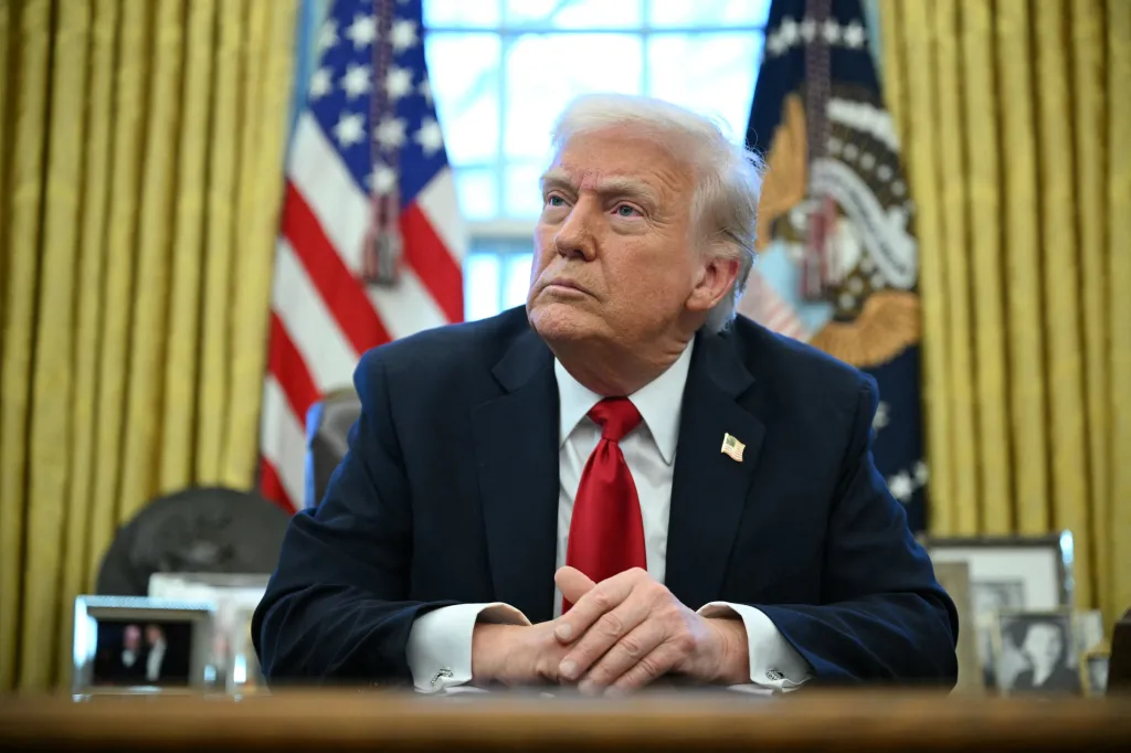US President Donald Trump in the Oval Office.