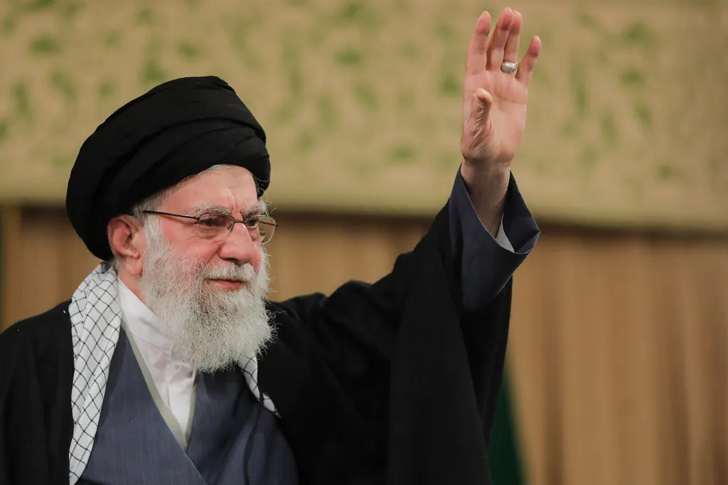 Iran's Supreme Leader Ali Khamenei delivering a speech in Tehran.