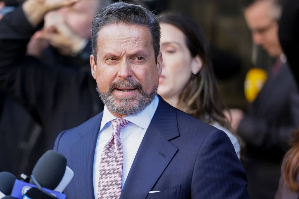 Attorney Alan Jackson speaks to reporters.