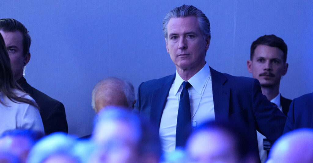 Newsom Says He Is Blocked From Entering U.S. Pavilion at Davos