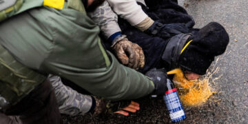Pepper-Sprayed While Pinned Down: A Searing Scene Provokes Outrage