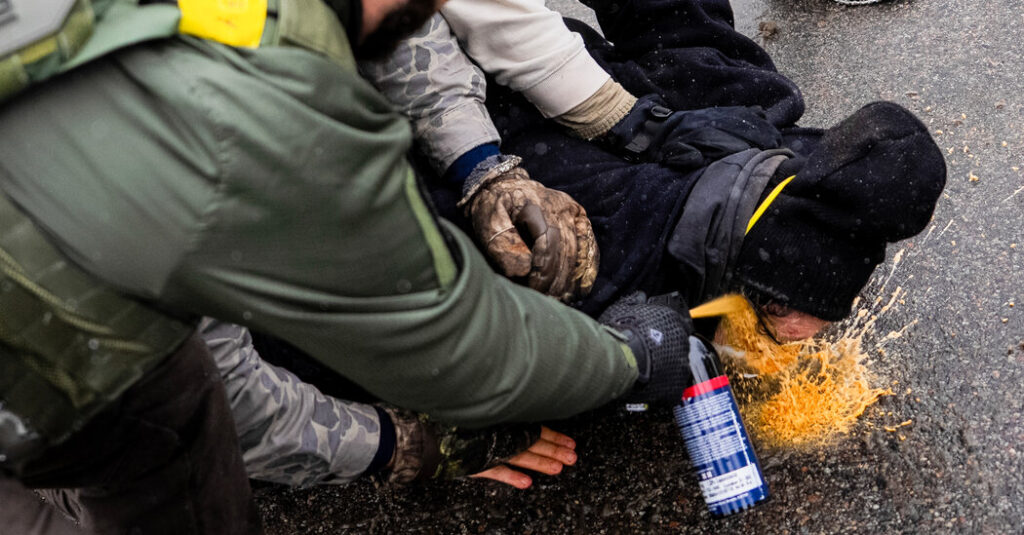 Pepper-Sprayed While Pinned Down: A Searing Scene Provokes Outrage