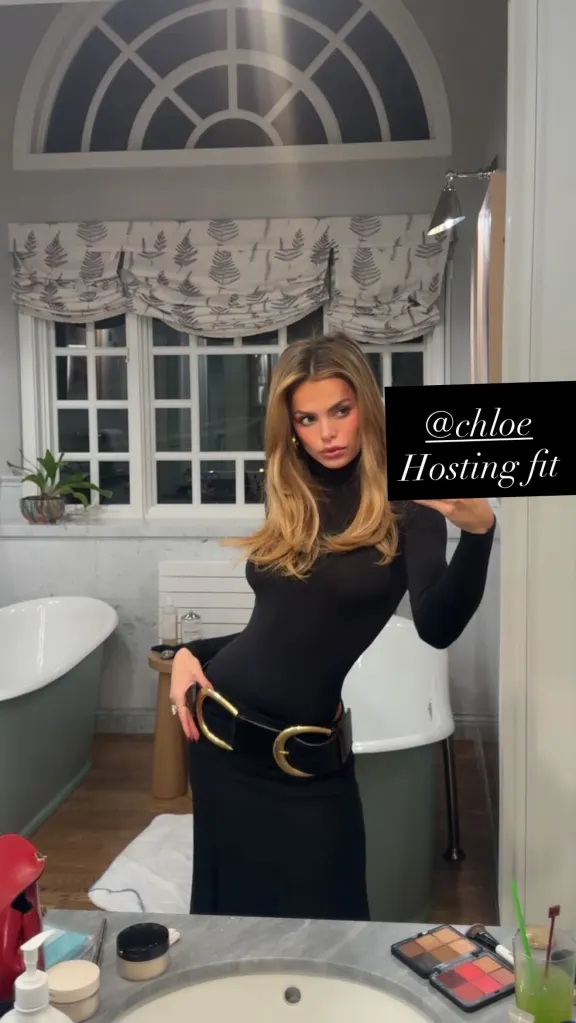 Brooks Nader styles a $1,260 belt as a shirt in 19-degree Aspen