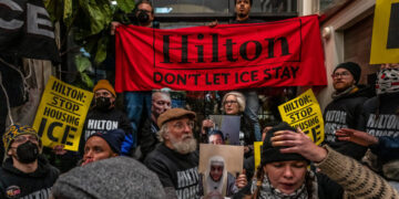Dante de Blasio Was Among Those Arrested at Hilton Protest Against ICE